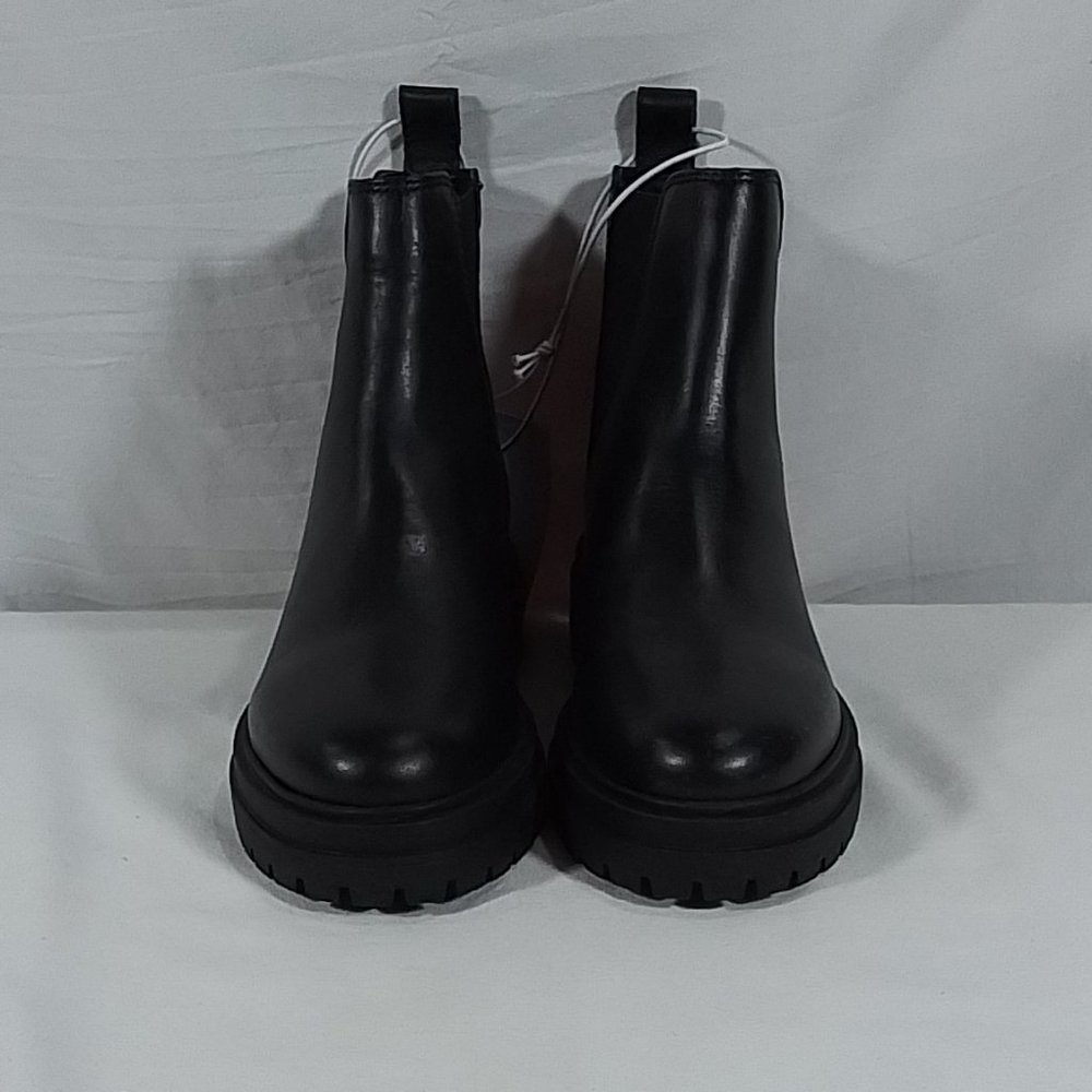 Women's Steve Madden Chelsea Leather Pull-On Boot-Black-Various Sizes-NWT - Picture 2 of 7